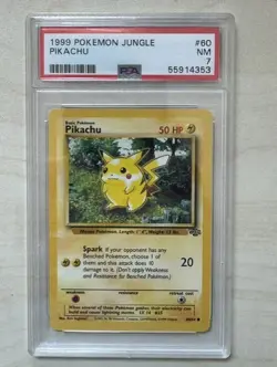 Pokemon TCG Pikachu 60/64 Jungle Unlimited PSA 7 - Image 1