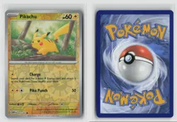 Pikachu #025/165 Sv Scarlet & Violet 151 Common Reverse Holo Pokemon TCG NM - Image 3