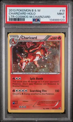 2013 POKEMON B&W LEGEND TREASURES COSMOS-MEGA CHARIZARD #19 CHARIZARD-HOLO PSA 9 - Image 1