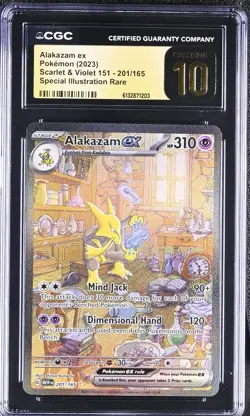 2023 POKEMON MEW EN-151 #201 ALAKAZAM EX CGC PRISTINE 10 - Image 1