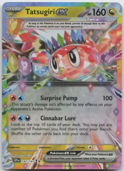 TATSUGIRI EX 142/191 DOUBLE RARE SURGING SPARKS POKEMON HOLO NM - Image 1