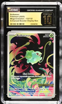 2025 POKEMON MEGA EVOLUTION #133 BULBASAUR STAMPED CGC PRISTINE 10 - Image 3