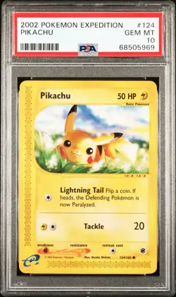 2002 POKEMON EXPEDITION #124 PIKACHU PSA 10 - Image 1