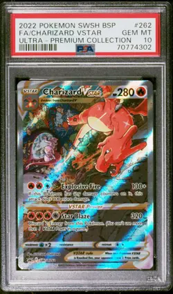 2022 POKEMON SWSH BLACK STAR PROMO #262 FULL ART/CHARIZARD VSTAR PSA 10 - Image 1