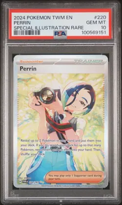 2024 POKEMON TWM EN-TWILIGHT MASQUERADE #220 PERRIN PSA 10 - Image 1
