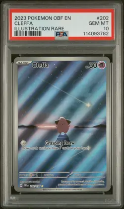 2023 POKEMON OBF EN-OBSIDIAN FLAMES ILLUSTRATION RARE #202 CLEFFA PSA 10 - Image 1