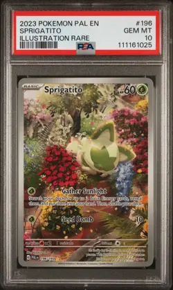 2023 POKEMON PAL EN-PALDEA EVOLVED ILLUSTRATION RARE #196 SPRIGATITO PSA 10 - Image 1