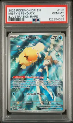 2025 POKEMON DRI EN-DESTINED RIVALS ILLUSTRATION RARE MISTY'S PSYDUCK PSA 10 - Image 1