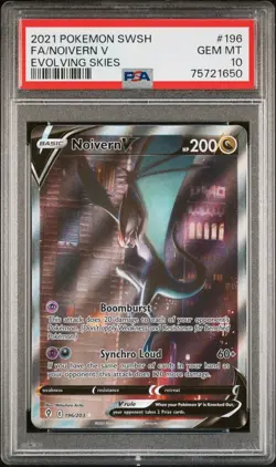 2021 POKEMON SWORD & SHIELD EVOLVING SKIES #196 FULL ART/NOIVERN V PSA 10 - Image 1