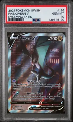 2021 POKEMON SWORD & SHIELD EVOLVING SKIES #196 FULL ART/NOIVERN V PSA 10 - Image 3