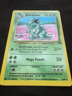 1999 Pokemon TCG Nidoqueen 7/64 Jungle Holo Rare (LP) - Image 2