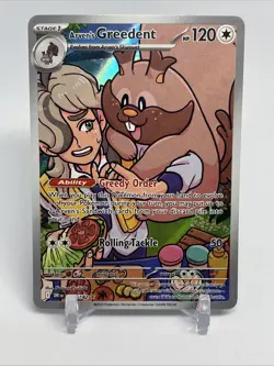Pokemon Card TCG - Arven's Greedent 205/182 Illustration Rare Destined Rivals NM - Image 1