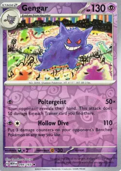 Gengar Reverse Holo NM 094/165 Scarlet & Violet 151 Pokemon Card - Image 1