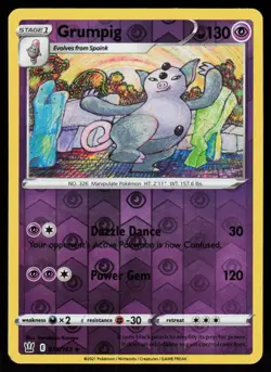 SWSH05: Battle Styles Grumpig #056/163 REVERSE HOLO POKEMON CARD Uncommon - Image 1