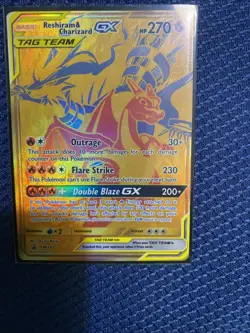 Pokemon TCG Reshiram & Charizard GX SM247 Tag Team Promo Card NM Condition - Image 1
