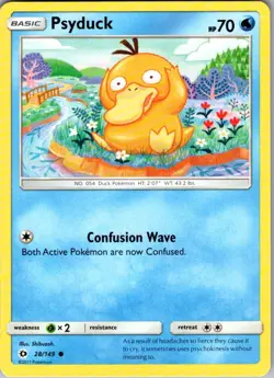 Psyduck SM Base Set 28/149 Common Pokemon Near Mint - Image 1