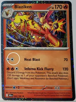 Swirl 🌀 Blaziken 042/182 Cosmos Holo Heavily Bleed Error Rare Pokemon TCG ✨ - Image 2