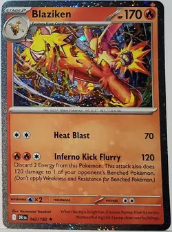 Swirl 🌀 Blaziken 042/182 Cosmos Holo Heavily Bleed Error Rare Pokemon TCG ✨ - Image 3
