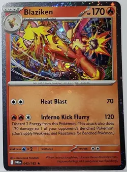 Swirl 🌀 Blaziken 042/182 Cosmos Holo Heavily Bleed Error Rare Pokemon TCG ✨ - Image 4