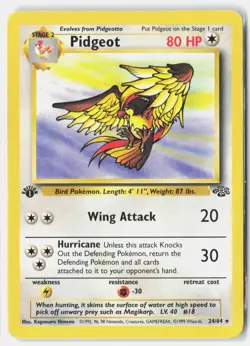 Pidgeot 24/64 Rare Jungle Pokemon 1st Edition Heavily Played Kagemaru Himeno - Image 1