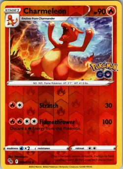 Charmeleon 009/078 Pokemon GO Pokemon Reverse Holo Near Mint - Image 1
