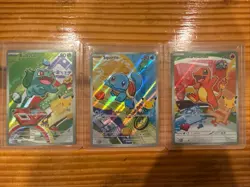 Pokemon TCG First Partner Illustration Collection Series 1 GEN 1 Starters Set - Image 1