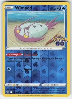 Wimpod 025/078 Common Pokemon GO Pokemon Reverse Holo Near Mint - Image 1