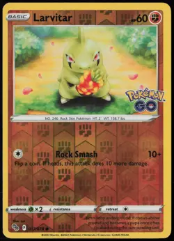 Larvitar 037/078 Common Pokemon GO Pokemon Reverse Holo Near Mint - Image 1
