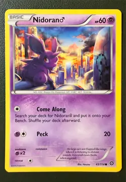 Pokemon TCG Nidoran 43/114 Steam Siege XY11 LP - Image 1