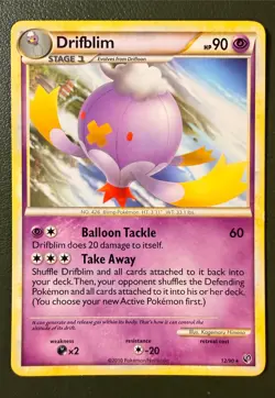 Pokemon TCG Drifblim 12/90 HS—Undaunted HGSS3 LP - Image 1
