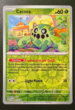 Pokemon TCG Cacnea 5/198 Scarlet & Violet SV1 Reverse Holo NM - Image 1