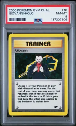2000 POKEMON GYM CHALLENGE #18 GIOVANNI-HOLO PSA 8 - Image 1