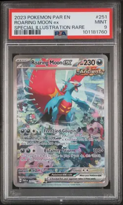 2023 POKEMON PAR EN-PARADOX RIFT #251 ROARING MOON EX PSA 9 - Image 1