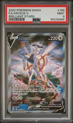 2022 POKEMON SWORD & SHIELD BRILLIANT STARS #166 FULL ART/ARCEUS V PSA 9 - Image 1