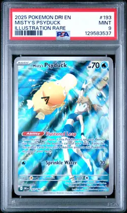 2025 POKEMON DRI EN-DESTINED RIVALS ILLUSTRATION RARE #193 MISTY'S PSYDUCK PSA 9 - Image 1