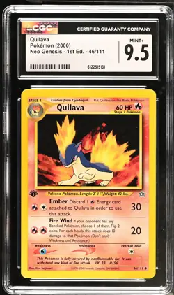 2000 POKEMON NEO GENESIS 1ST EDITION #46 QUILAVA CGC 9.5 - Image 1