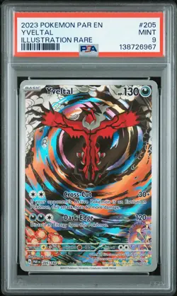Yveltal 205/182 Illustration Rare Par En-paradox Rift Pokemon PSA 9 - Image 1