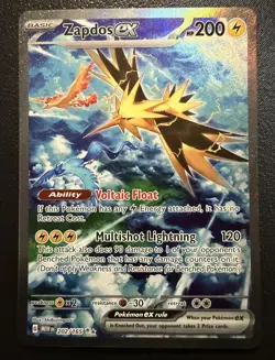 2023 The Pokemon Company Pokemon TCG Zapdos ex #202/165 151 SIR Full Art Holo NM - Image 1