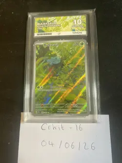 Pokemon TCG Bulbasaur Scarlet Violet-151 166/165 Holo Illustration Rare Ace 10 - Image 3