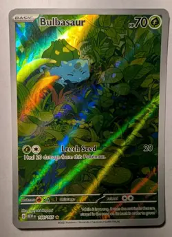 Pokemon TCG Bulbasaur 166/165 Scarlet & Violet 151 Illustration Rare Holo 70 HP - Image 1