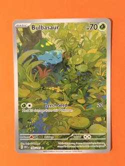Pokemon TCG Bulbasaur Illustration Rare Holo Card 166/165 Scarlet and Violet 151 - Image 1