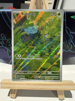 Pokemon TCG Bulbasaur Illustration Rare Holo Card 166/165 Scarlet and Violet 151 - Image 1