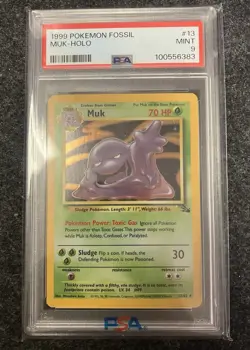 1999 Pokemon Fossil Muk #13 1st Edition PSA 9 - Image 1