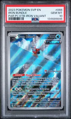 2023 POKEMON PARADOX RIFT POKEMON CENTER ETB PROMO SVP #066 IRON BUNDLE PSA 10 - Image 1