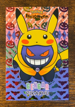 Non-TCG Gengar Pikachu Poncho Rainbow Holo Box Hit Halloween Database Pokemon - Image 1