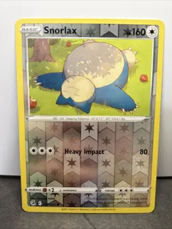 Pokemon Snorlax Swsh08: Fusion Strike 206/264 Reverse Holo Pokemon TCG NM - Image 1