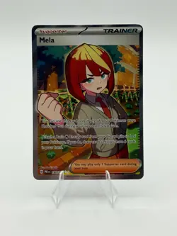 Mela 140 Ultra Rare Prismatic Evolutions Pokemon Holo NM - Image 1