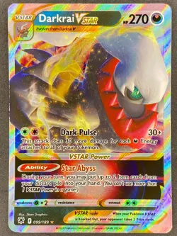 Pokemon Darkrai VSTAR 099/189 ASR Astral Radiance NM - Image 1