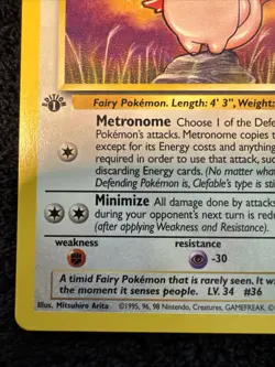 Clefable 17/64 Pokemon 1st Edition Jungle 1999 LP/NM Non-Holo - Image 5