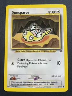 Dunsparce 54/75 Pokemon Neo Discovery Unlimited Vintage LP - Image 1